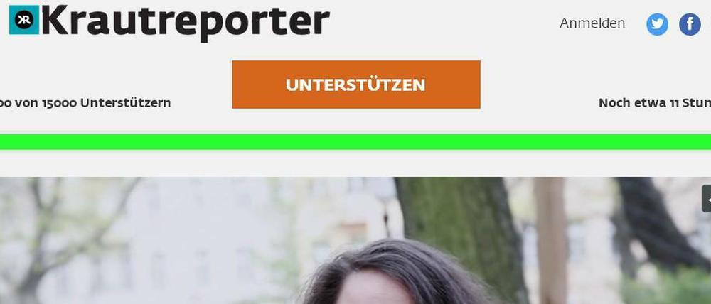 Um kurz nach 13 Uhr hatten die Krautreporter am Freitag das Ziel erreicht. 15 000 Leser zahlen die Abo-Gebühr von 60 Euro.