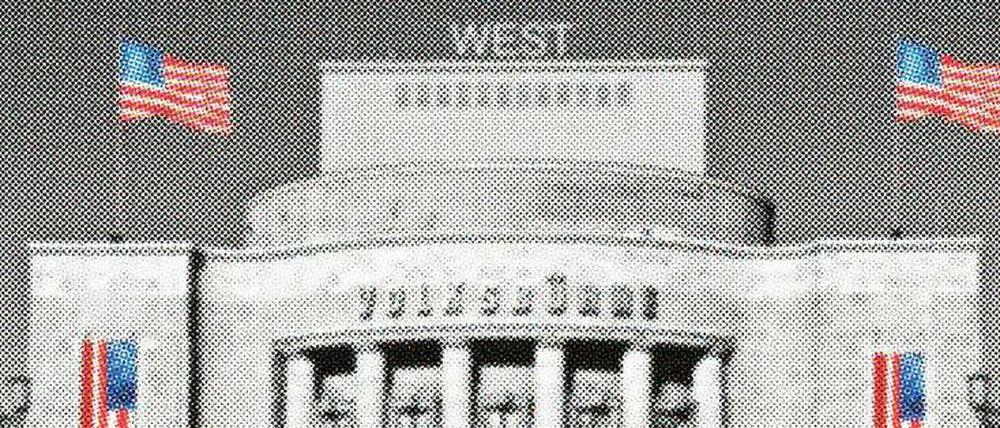 Schreckensvision? Dass irgendwann das Sternenbanner auf Berliner Kulturinstitutionen weht, glauben wir nicht ernsthaft. Aber unser Thema veranschaulicht die Montage ganz gut.