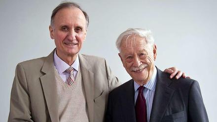 Michael Blumenthal, der noch amtierende Direktor des Jüdischen Museums Berlin (r.), und Peter Schäfer, Judaist und designierter Nachfolger am 19. Juni in Berlin. Schäfer folgt am 1.9.2014 auf den Gründungsdirektor.
