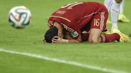 Am Boden: Spaniens Sergio Busquets.