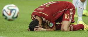 Am Boden: Spaniens Sergio Busquets.