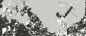 Schwarz-weiße Welten. Eine Seite aus dem besprochenen Band.