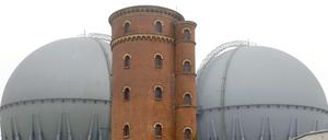 Gaskugelspeicher auf dem Werksgelände des ehemaligen Gaswerkes in Berlin-Charlottenburg.
