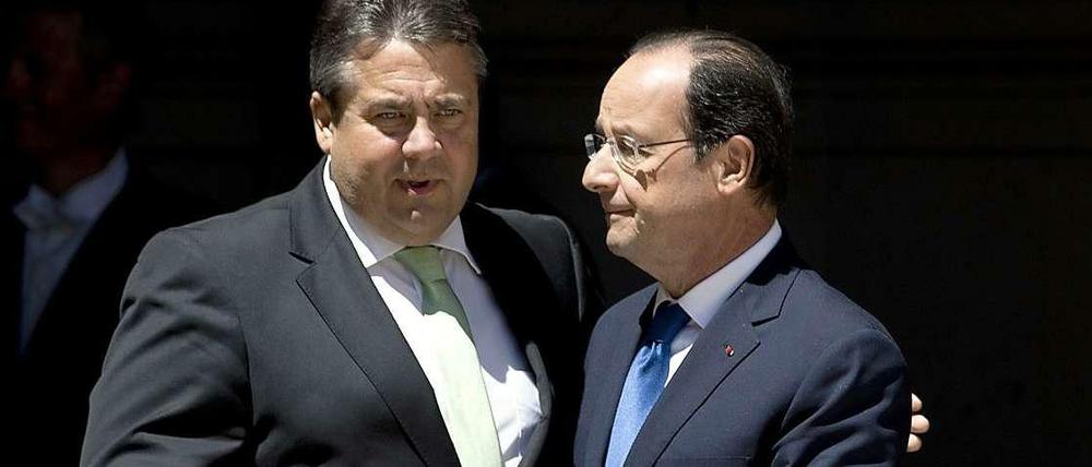 Treffen in Paris. Vizekanzler Sigmar Gabriel (links) und Frankreichs Staatschef François Hollande.