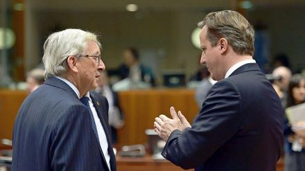 David Cameron (rechts) will verhindern, dass Jean-Claude Juncker (links) EU-Kommissionspräsident wird.