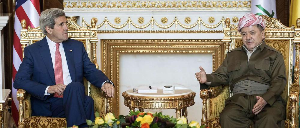 Kerry traf Kurdenpräsident Massud Barsani.