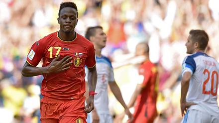 Belgiens Divock Origi feiert sein Siegtor eher verhalten.