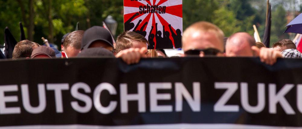 Demonstration Rechtsextremer an Pfingsten in Dresden