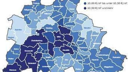 Bevorzugte Wohnlagen in Berlin: Zentrum und Südwesten sind am begehrtesten.
