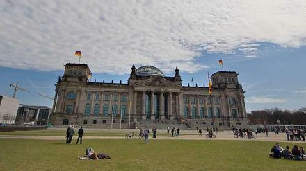 Grün sieht anders aus. Die Wiese im Sommer vor dem Reichstag.
