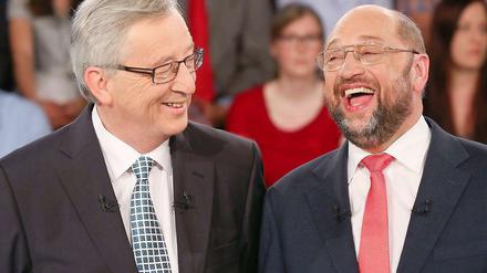 Jean-Claude Juncker (Konservative, links) und Martin Schulz (Sozialdemokraten, rechts) wollen beide EU-Kommissionspräsident werden.
