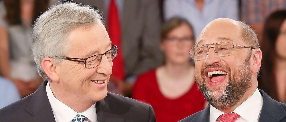 Jean-Claude Juncker (Konservative, links) und Martin Schulz (Sozialdemokraten, rechts) wollen beide EU-Kommissionspräsident werden.