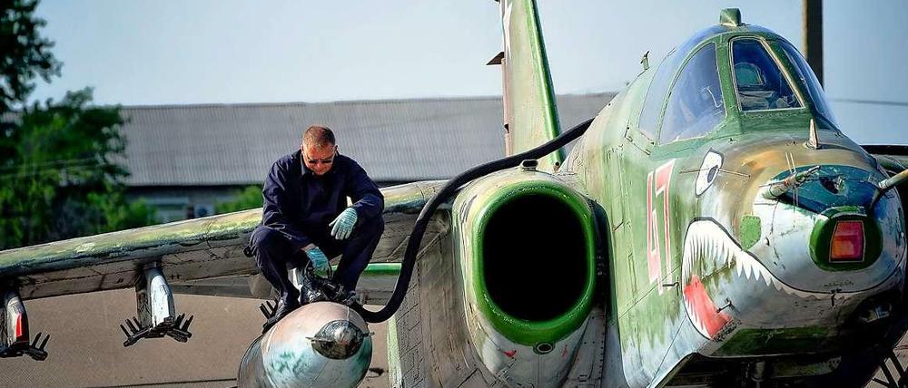 Russische Kampfflugzeuge Typs Suchoi Su-25