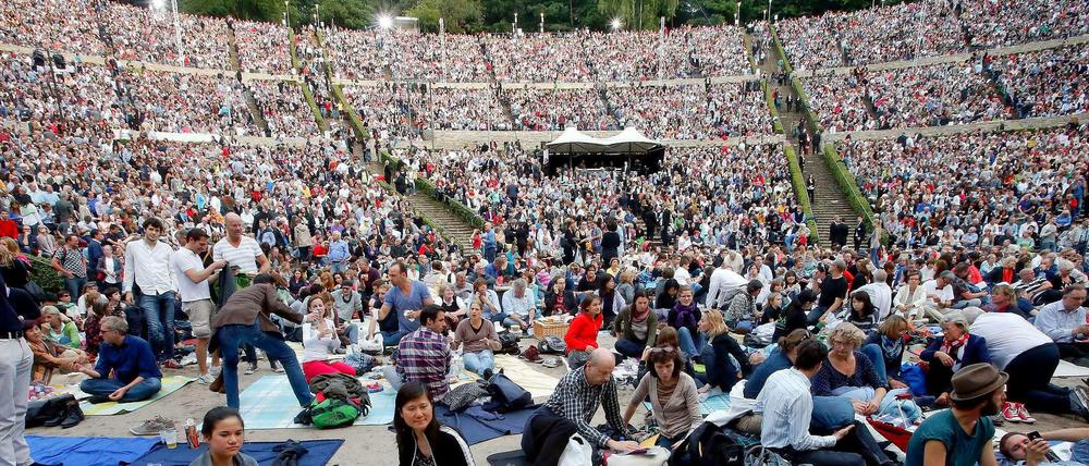 Belegte Plätze in der Waldbühne. Fast 20.000 Besucher kamen zum Sommerkonzert.