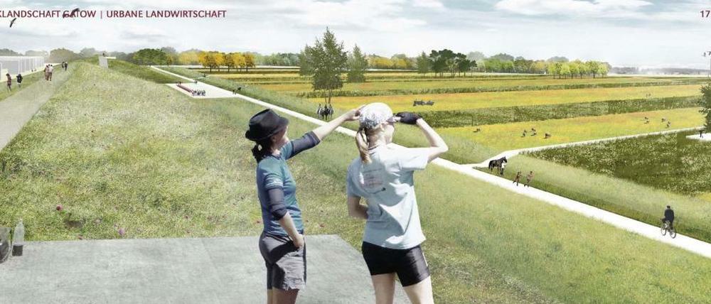 Grüner wird's nicht? Von wegen. So sollte der Park mal aussehen. Links sind die alten Schießstände zu sehen, rechts am Horizont der Tower.