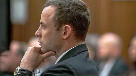 Oscar Pistorius, südafrikanischer Sprintstar, angeklagt wegen Mordes an seiner Freundin Reeva Steenkamp.