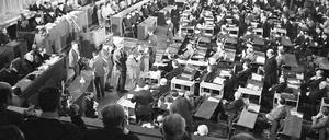 Der Auschwitz-Prozess von 1963. In Frankfurt am Main standen damals 20 frühere SS-Offiziere vor Gericht.