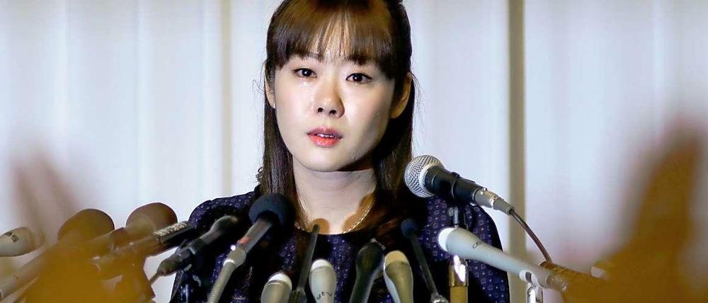 Unter Manipulationsverdacht. Die Hauptautorin der Fachartikel, Haruko Obokata, aufgenommen bei einer Pressekonferenz im April.
