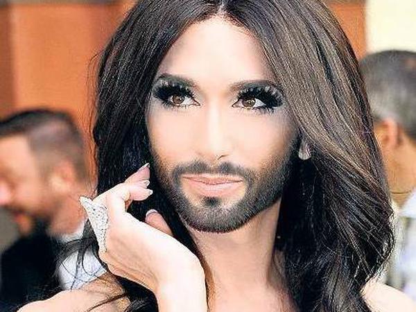 Ähnliches Konzept. Conchita Wurst, Siegerin beim Eurovision Song Contest. 