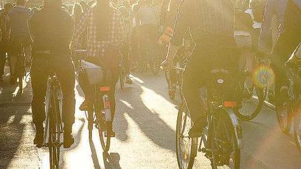 Freie Fahrt für freie Radler. Die Critical Mass bremst Busse und Autos aus, begleitet von der Polizei. 