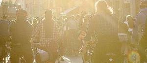 Freie Fahrt für freie Radler. Die Critical Mass bremst Busse und Autos aus, begleitet von der Polizei. 