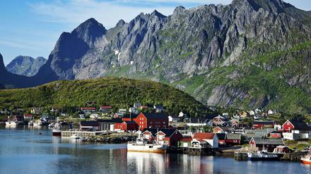 Könnte Hafjörd sein: Ein Dorf auf den Lofoten, in Nord-Norwegen