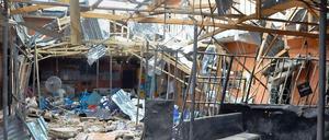 Bild der Zerstörung: Ein verwüstetes Hotel in der nordnigerianischen Stadt Bauchi nach einem Anschlag der Terrortruppe Boko Haram.