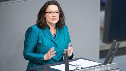Bundesministerin für Arbeit und Soziales Andrea Nahles.