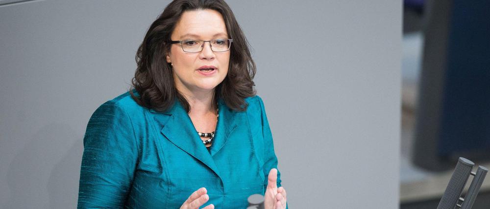 Bundesministerin für Arbeit und Soziales Andrea Nahles.