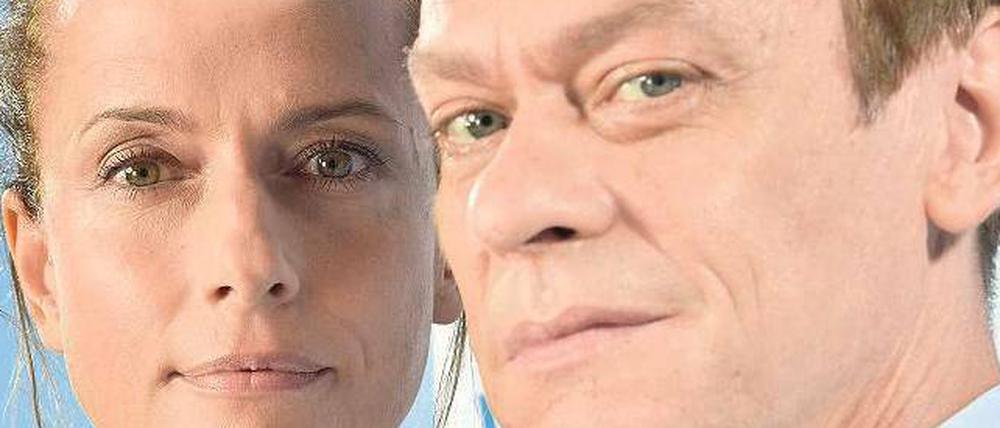 „Abwärts“ in Magdeburg. Ihre zweite „Polizeiruf 110“-Arbeit zeigen Claudia Michelsen und Sylvester Groth am Sonntag um 20 Uhr 15 in der ARD. Michelsen spielt Hauptkommissarin Doreen Brasch, Groth ihren Kollegen Jochen Drexler. Foto: imago