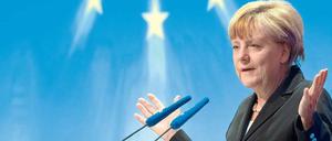 Angela Merkel am Donnerstag beim Wirtschaftstag. 