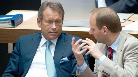 Streithähne. Die Senatoren Ulrich Nußbaum (links) und Thomas Heilmann sind mal wieder anderer Meinung. Das kommt öfter vor. 