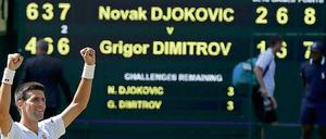 Geschafft! Novak Djokovic steht zum dritten Mal im Finale von Wimbledon.