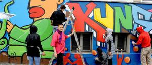 Kreative Schulverschönerung am Diesterweg-Gymnasium Berlin.