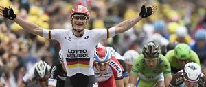 Vorne weg. Andre Greipel sprintet in Reims zum Sieg.