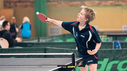 Ball angucken. Wie nutze ich den Spin? Yannick Sprengel, Hertha BSC, kommt beim Vorranglisten-A-Turnier des Berliner Tischtennisverbands bis ins Viertelfinale.