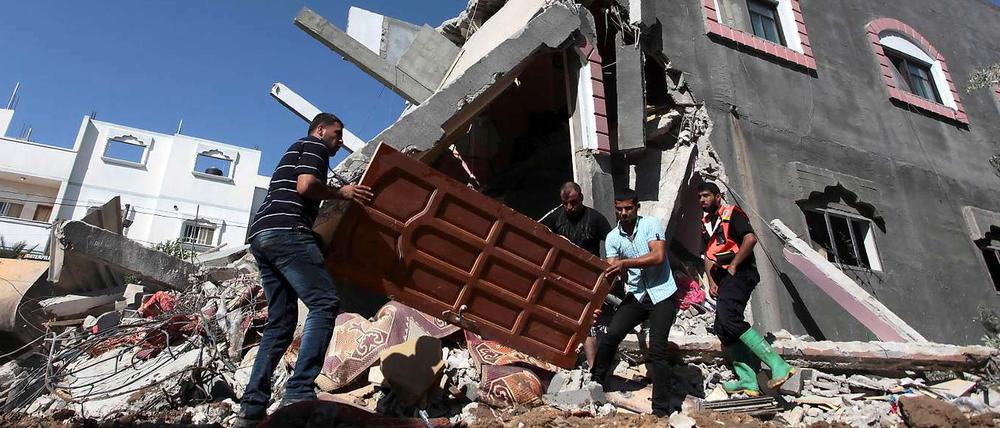 In Schutt und Asche: Ein Haus im Gazastreifen