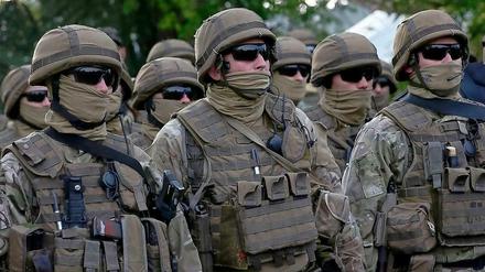 Ukrainische Soldaten nahe der Stadt Slawjansk