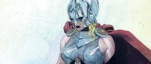 Maske, Brustpanzer, weibliche Rundungen. So hatten sich Thors Schöpfer das vor 50 Jahren wohl nicht gedacht. 