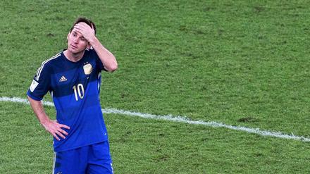 Lionel Messi fehlen nach der Niederlage gegen Deutschland die Worte.
