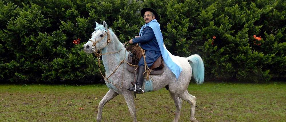 Dieser Argentinier hat sich als Gaucho verkleidet.