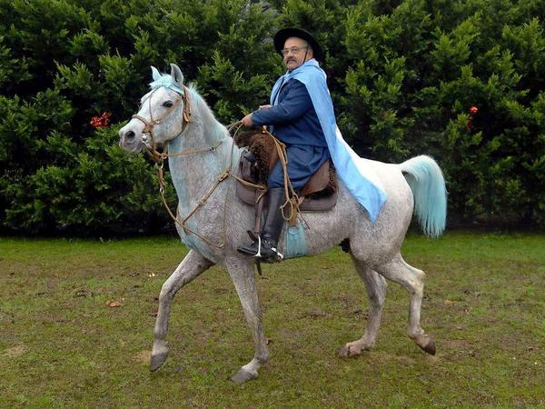 Dieser Argentinier hat sich als Gaucho verkleidet.