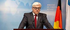 Außenminister Frank-Walter Steinmeier bei einer Pressekonferenz in Jerusalem.