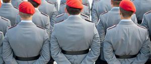 Beim Gelöbnis (hier ein Archivbild) ist Strammstehen gefragt - auch bei Hitze.