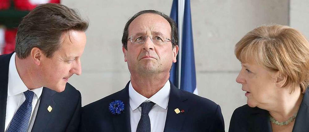 Der britische Premierminister David Cameron, der französische Präsident François Hollande und Bundeskanzlerin Angela Merkel erhöhen den Druck auf Russlands Präsident Putin.