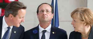 Der britische Premierminister David Cameron, der französische Präsident François Hollande und Bundeskanzlerin Angela Merkel erhöhen den Druck auf Russlands Präsident Putin. 