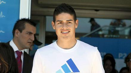 James Rodríguez nach dem Medizincheck in Madrid.