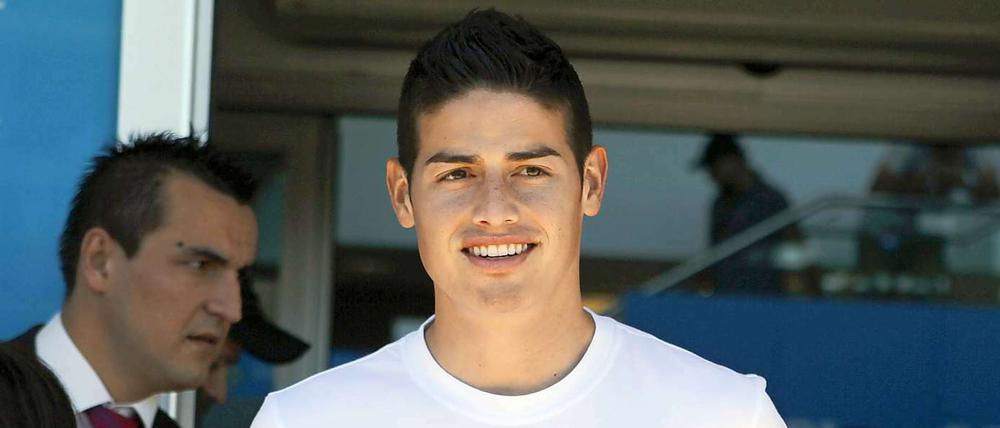 James Rodríguez nach dem Medizincheck in Madrid.