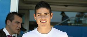 James Rodríguez nach dem Medizincheck in Madrid.