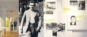 In der Gedenkstätte Deutscher Widerstand scheint Georg Elser auf einer Bildtafel auf den Betrachter zuzugehen.